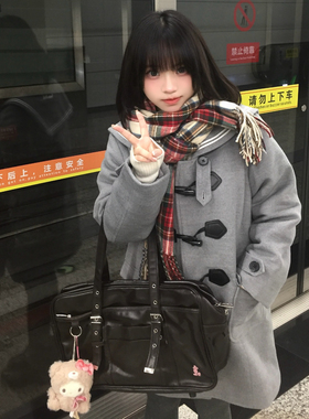 【小冬绒】原创日系学院风水手领牛角扣夹棉外套大衣狗皮皮jk制服