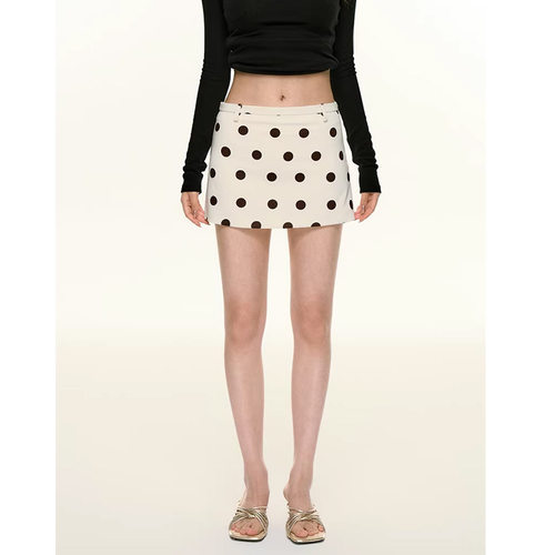 设计感小众复古波点半身裙