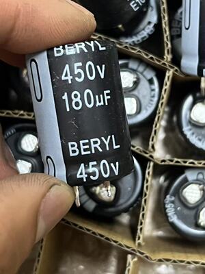 电容450v180uf22x30全新绿宝石开关电源滤波电容。
