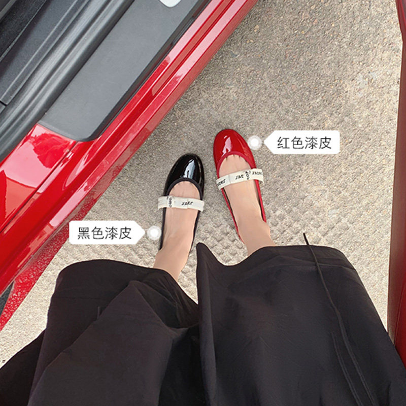 EVENING BREEZE GENTLE SINGLE SHOES 2023 NEW MARY JANE ROUND TOE SHALLOW FLAT RETRO FAIRY BALLET SHOES TO WEAR OUTSIDE