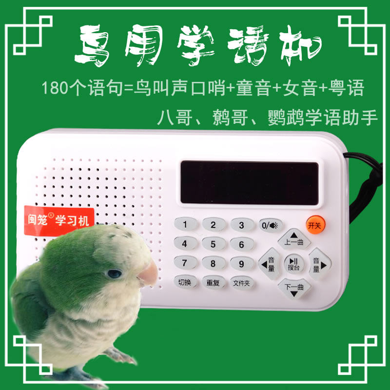 鹦鹉学说话复读机 八哥鸟用学习机 鹩哥学舌录音器教讲话鸟类训练