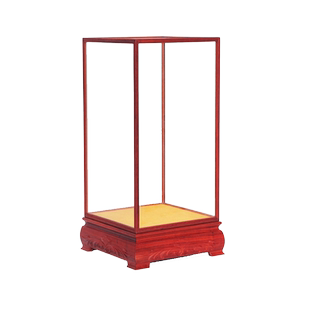 玻璃罩 佛像防尘罩 红花梨实木宝笼 透明展示架