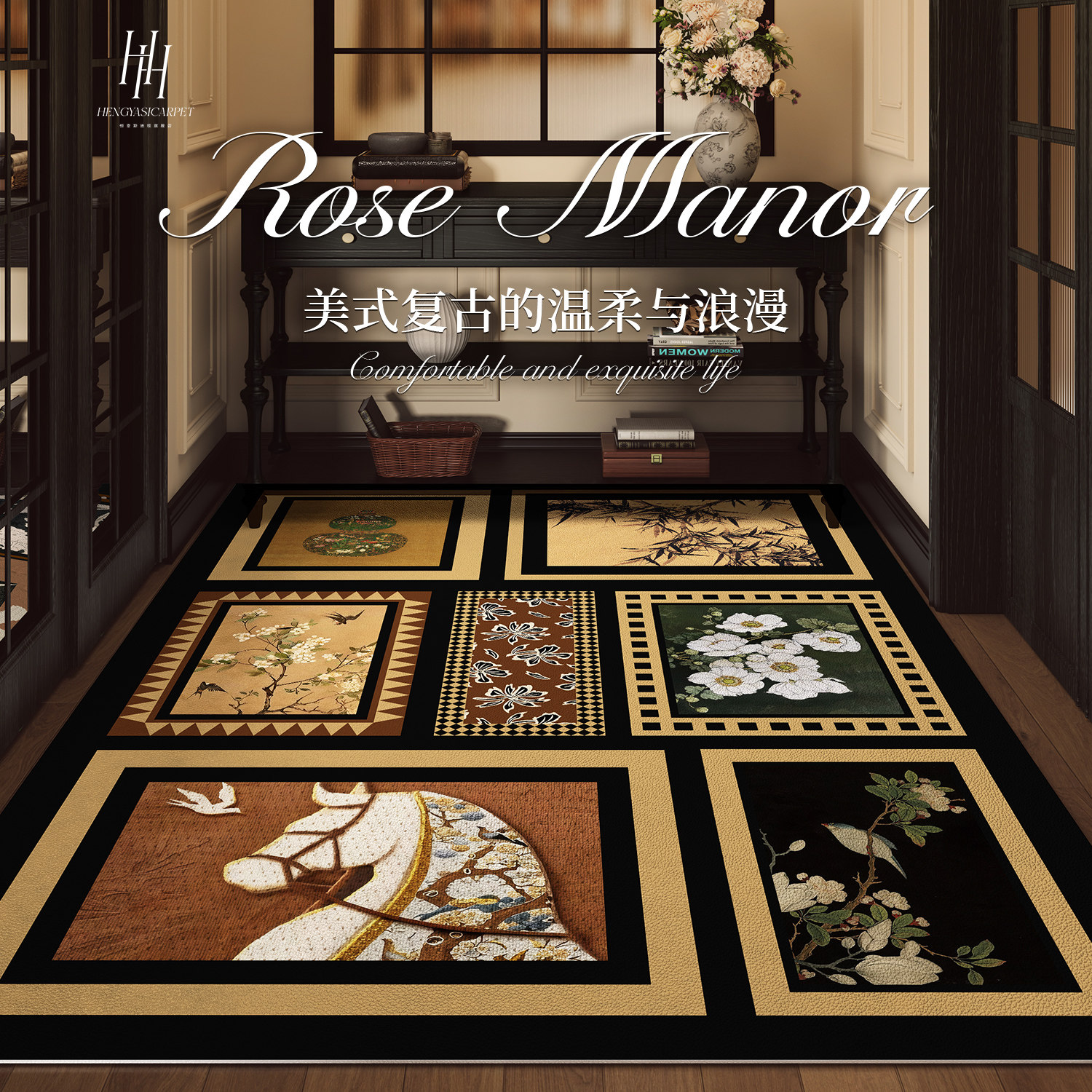 皮革入户门地垫美式复古防滑耐脏玄关脚垫蹭土进门大门口家用地毯