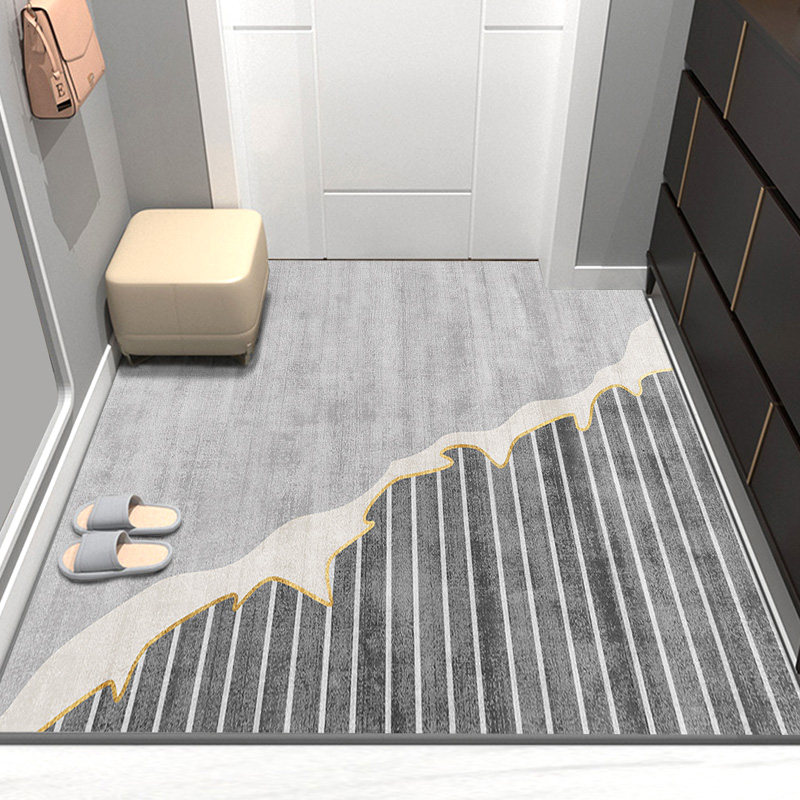 入户门地垫门垫轻奢简约现代家用灰色入户进门玄关脚垫门口地毯