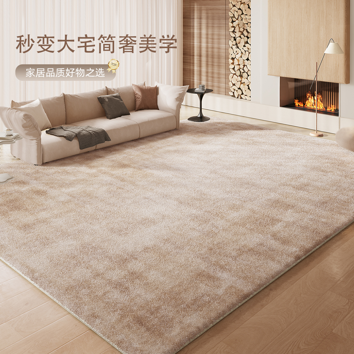 地毯客厅2025新款奶油风免打理防水仿羊绒卧室床边毯家用茶几地垫