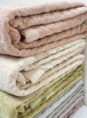 丽锦妃春野兔丽丝绒床盖卡通兔子秋冬保暖牛奶绒1.5米床