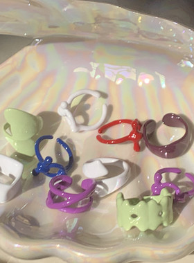 十月和晚非手工滴油戒指小众彩色