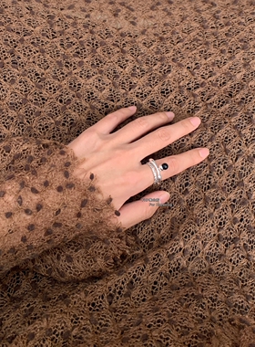 中式气质风灵动黑玛瑙吊坠戒指