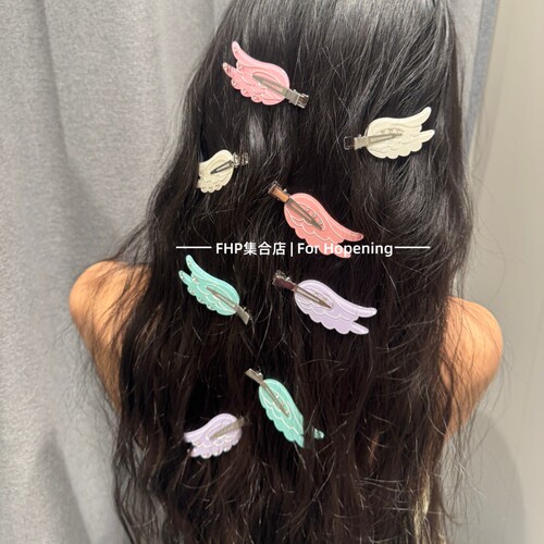 边夹醋酸无痕天使翅膀造型刘海夹