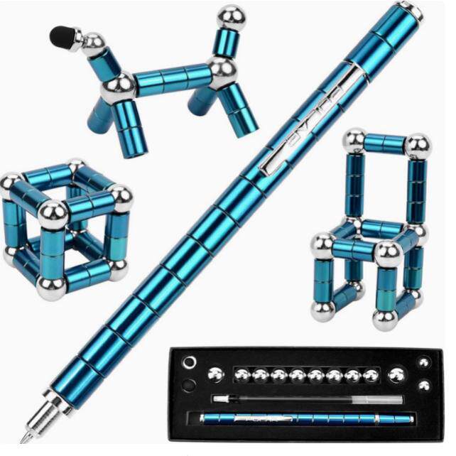 磁铁笔黑科技学生用多功能人办公金属水笔减压男孩玩具少儿益智