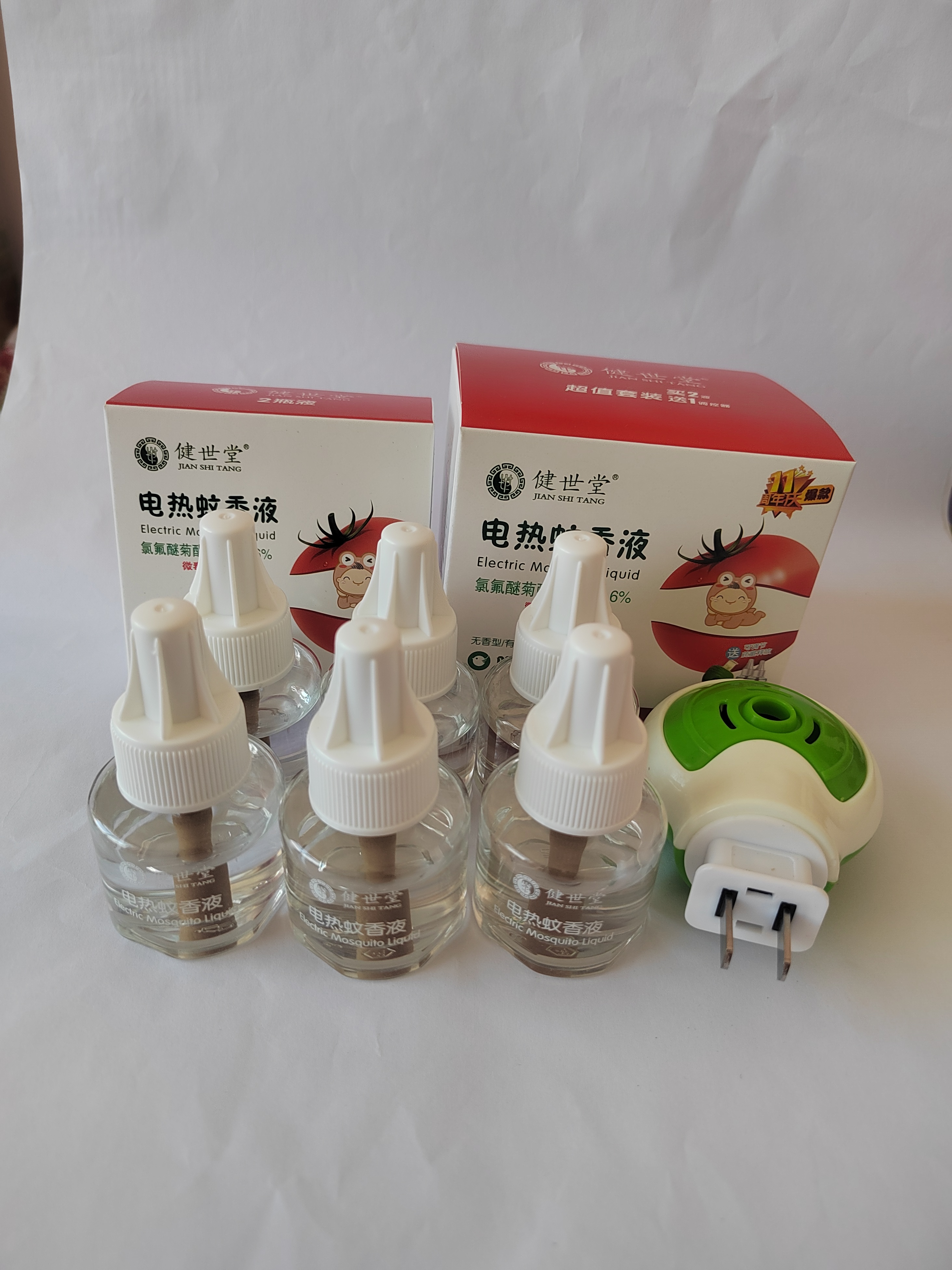 健世堂幼兒童孕產(chǎn)婦用驅(qū)蚊液無味液嬰兒孕婦電液蚊香6液1器直插式