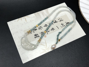 【寄名锁心】高冰满胶翡翠活络环如意平安锁套链