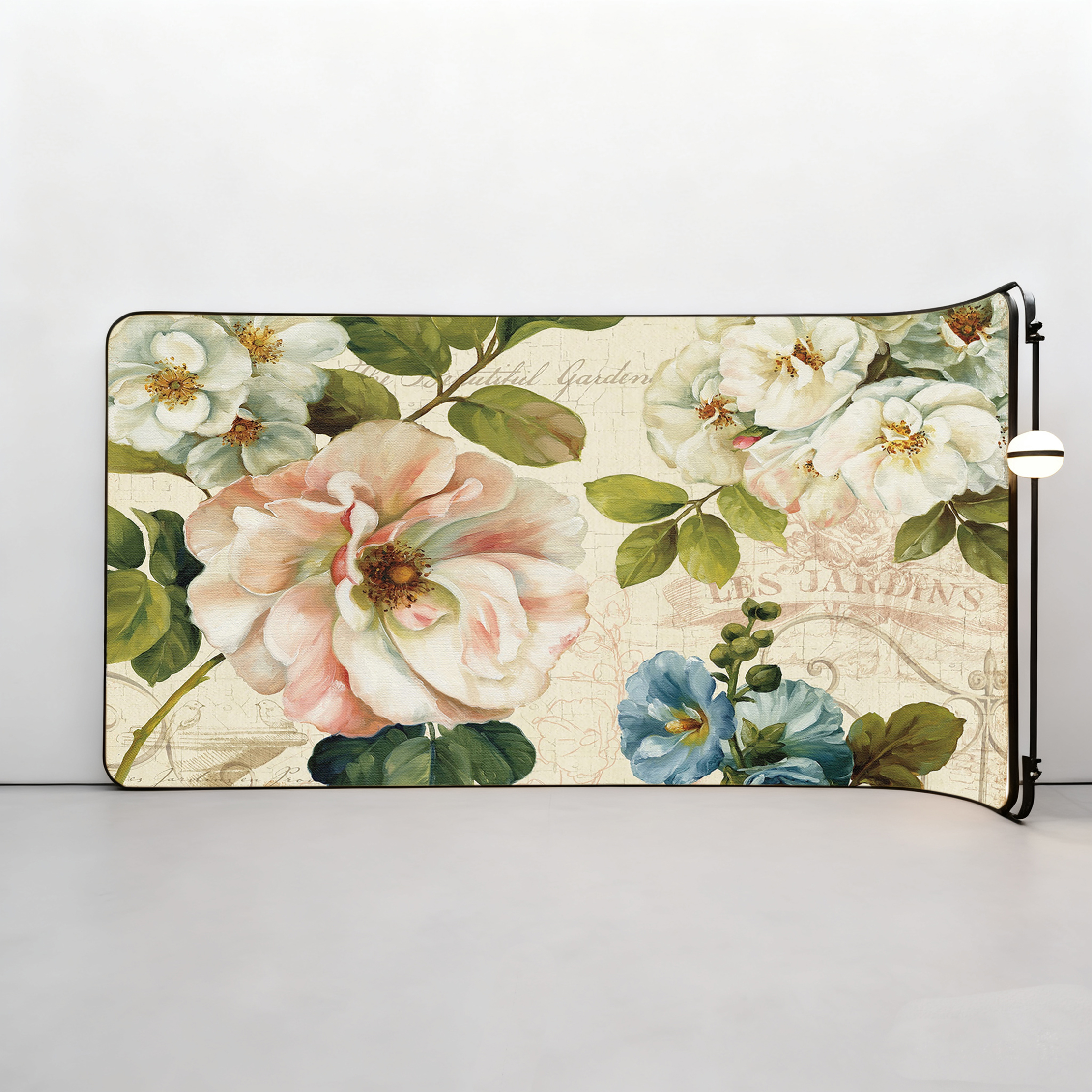 定制新中式不锈钢弧形刺绣硬包