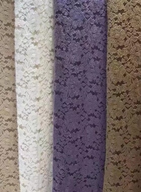 秋冬新款保暖蕾丝面料打底衫服装布料柔软紫色杏色卡其1.5米宽