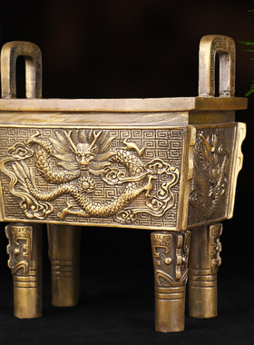 工艺四足鼎财神供奉香炉家居装饰