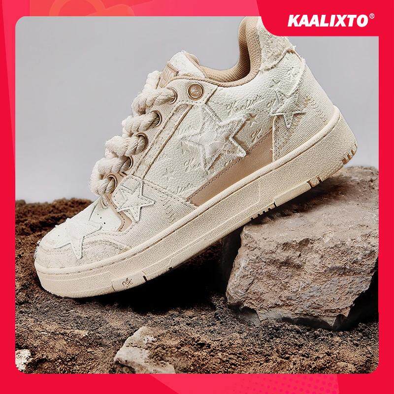 小熊出没【白蕾丝】Kaalixto破坏蕾丝板鞋星星鞋国潮经典