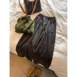 羊城女的店松弛慵懒风垂感阔腿裤女高腰裤子百搭宽松气质直筒长裤