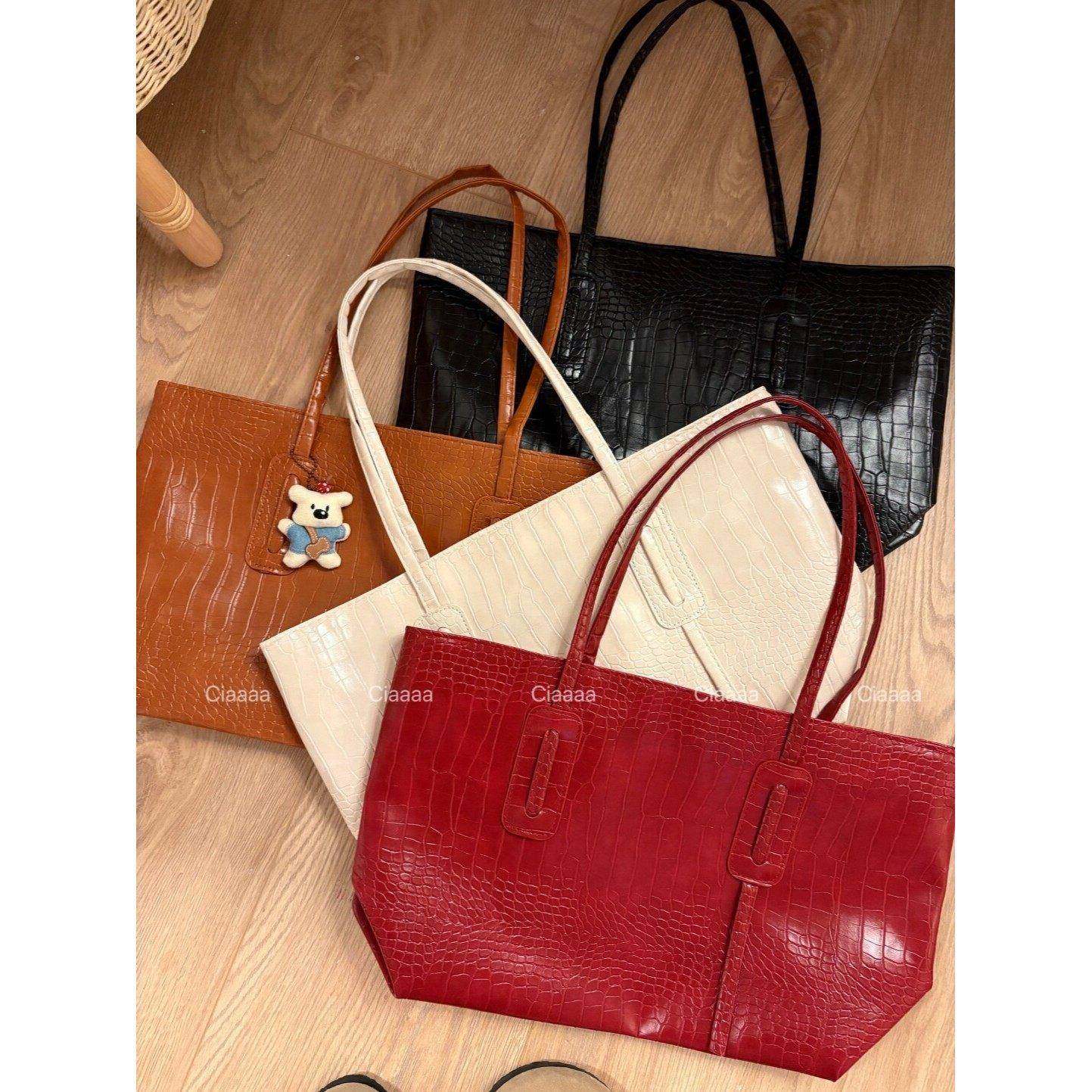 Ciaaaa拉链款 复古鳄鱼纹托特包 大容量通勤包 时尚百搭大包,箱包皮具/热销女包/男包,托特包,淘宝优惠券,粉丝福利购,淘宝优惠卷