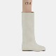 线条主义 Cihi設计女鞋 Opia 简约内增高套筒圆头高筒靴