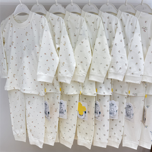 库比鼠儿童四季款纯棉无骨内衣套装宝宝全棉打底秋衣秋裤家居睡衣