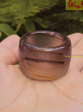 无烧天然玉髓玛瑙扳指男士款戒指