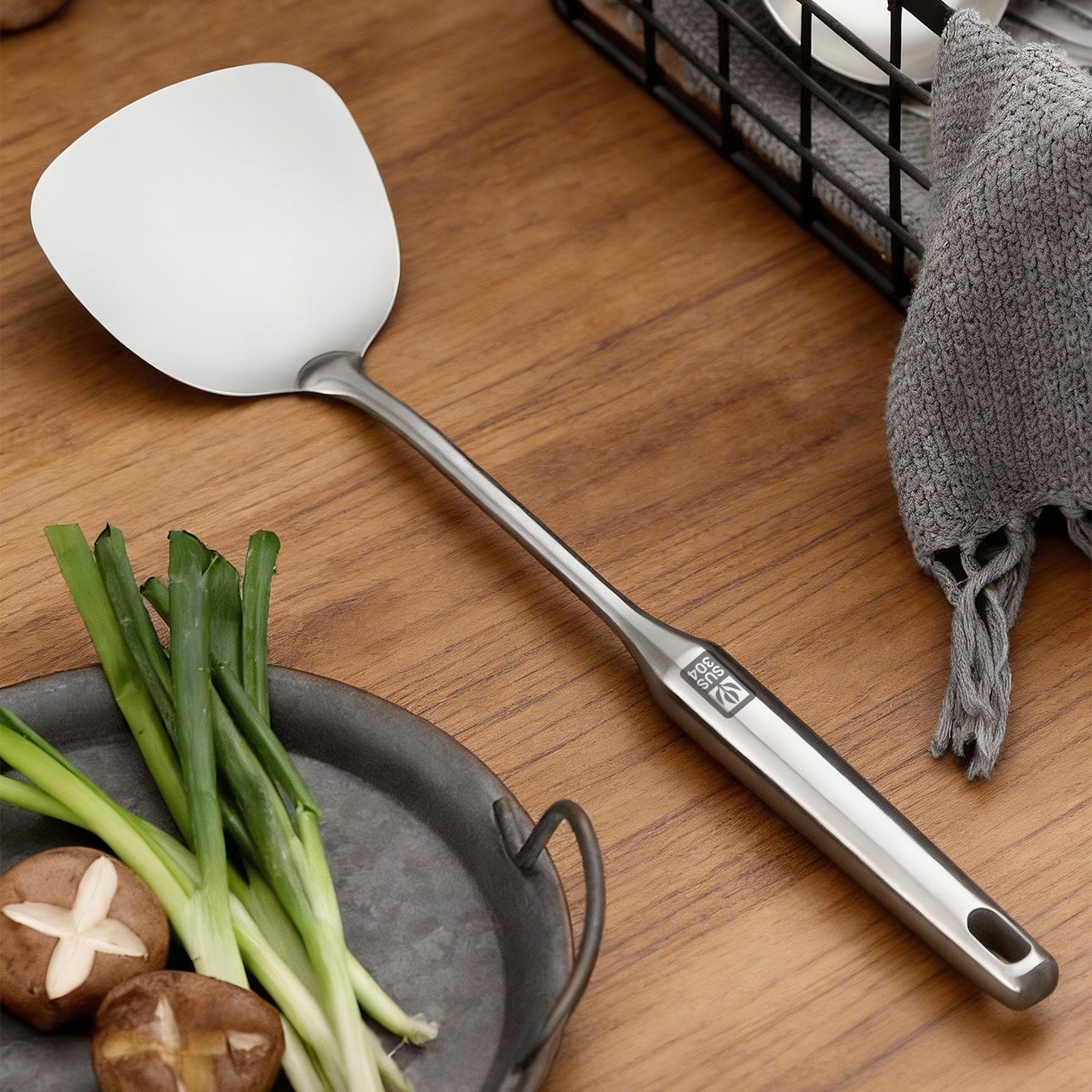 国风304不锈钢锅铲家用铁锅炒菜铲子炒勺汤勺漏勺厨具铲勺套装