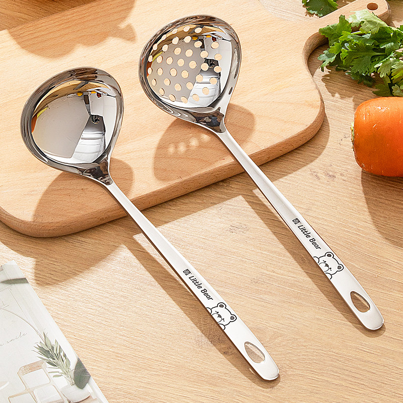 长柄汤勺大号盛汤316不锈钢粥勺火锅漏勺食品级勺子家用高档精致