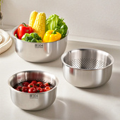 304食用级不锈钢洗菜盆厨房洗米滤水篮加厚漏盆子过滤网筛沥水篮