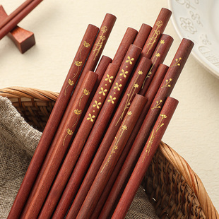 高档新款红檀木筷子家庭专人专用无漆无蜡实木质家用分餐一人一个