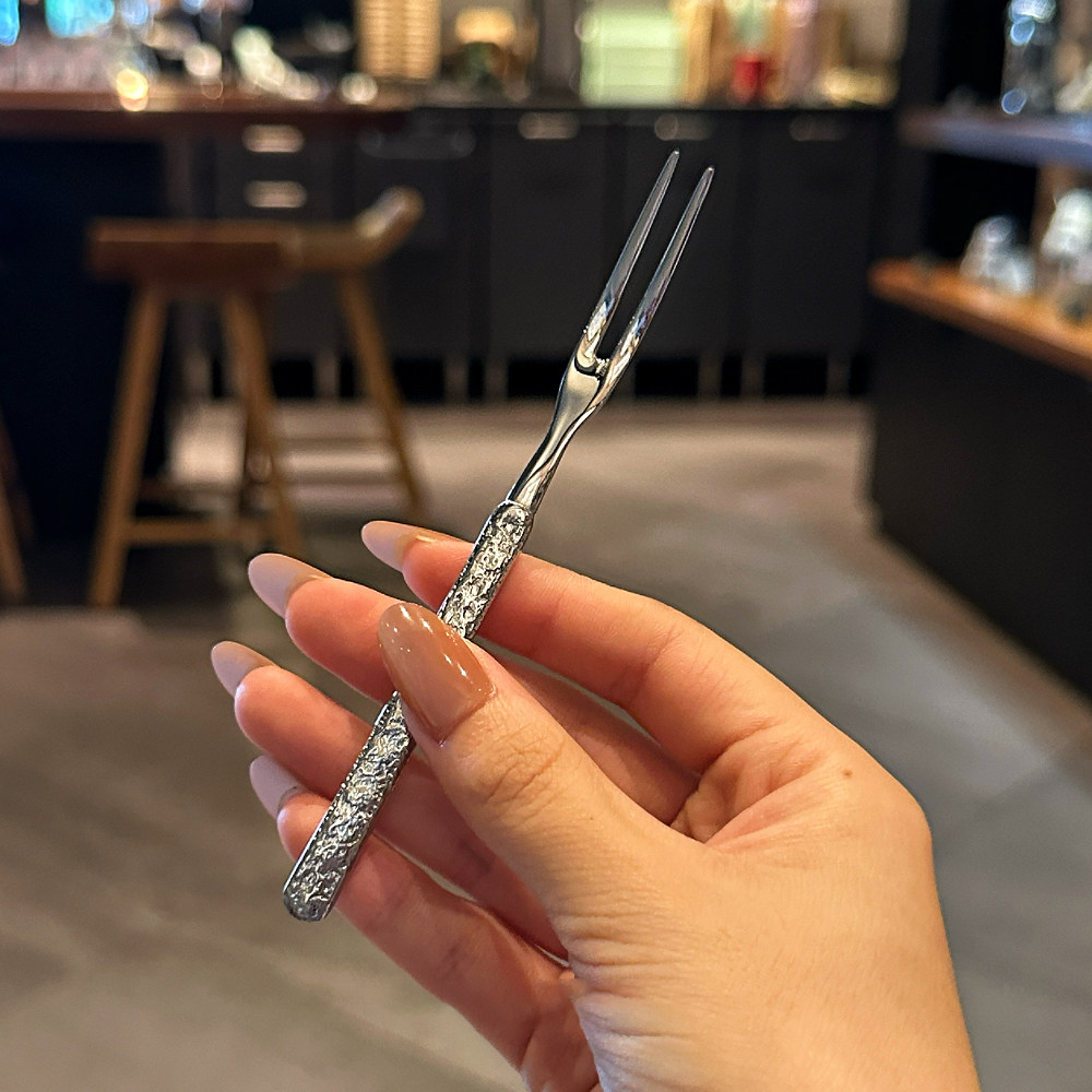 不锈钢水果叉子轻奢高级感水果签餐厅蛋糕甜品叉子创意高颜值家用