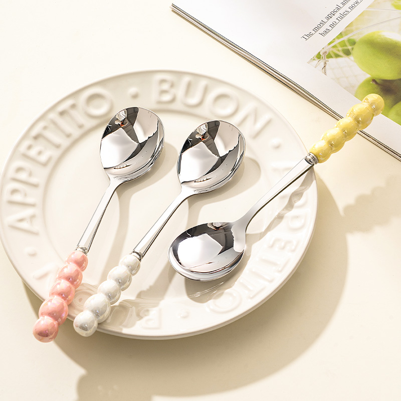 珍珠陶瓷不锈钢勺子个人专用