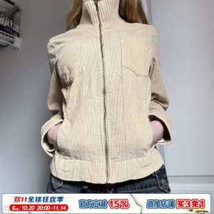 立领灯芯绒梭织外套拉链工装 ROCKMORE 基础款 复古 风夹克女 美式