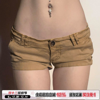 卡其色百搭基础牛仔短裤