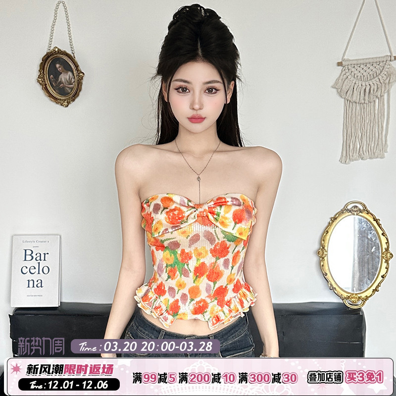 少女感蝴蝶结胸型抹胸