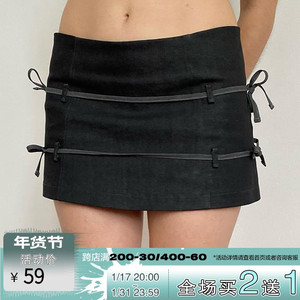 ROCKMORE【气质格蕾】简约复古蝴蝶结包臀裙女甜美百搭纯欲半身裙