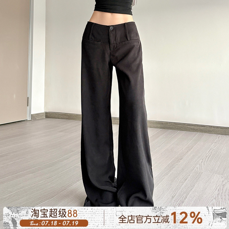 简约黑色基础显瘦西装裤女