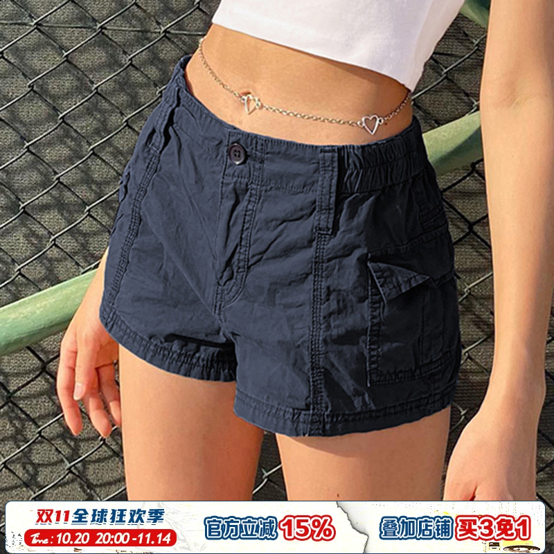 低腰美式休闲口袋工装短裤