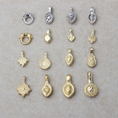 佛珠卡子配饰 纯黄铜合金银夹子 穿佛珠手串文玩配饰108颗配件