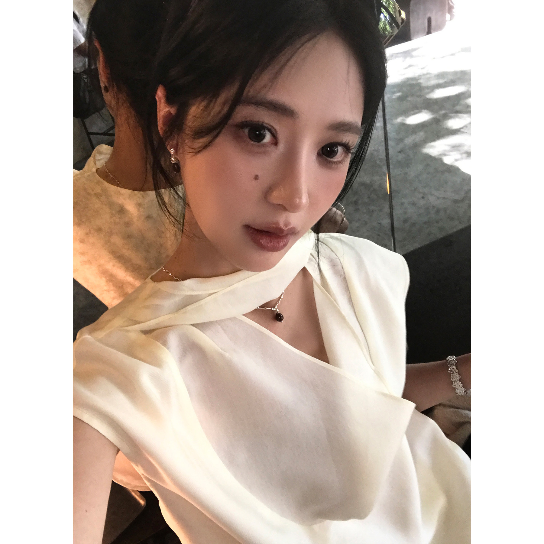 Hoo miyao私服 天丝羊毛法式气质飘带荡领无袖小衫高级感松弛简约