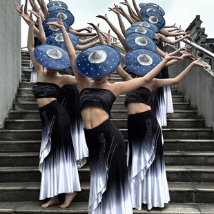 傣族舞蹈服装儿童成人独舞艺考剧目孔雀舞渐变表演出服包臀鱼尾裙