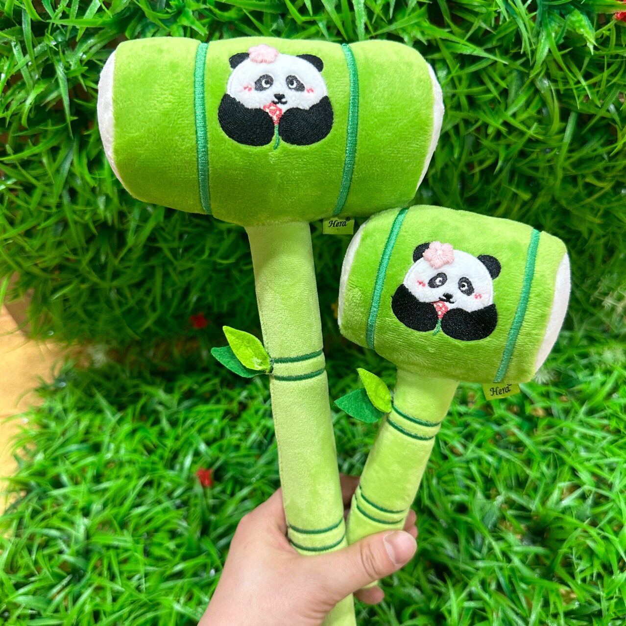 四川成都新款可爱创意毛绒熊猫敲打按摩锤旅游纪念生日礼物文创
