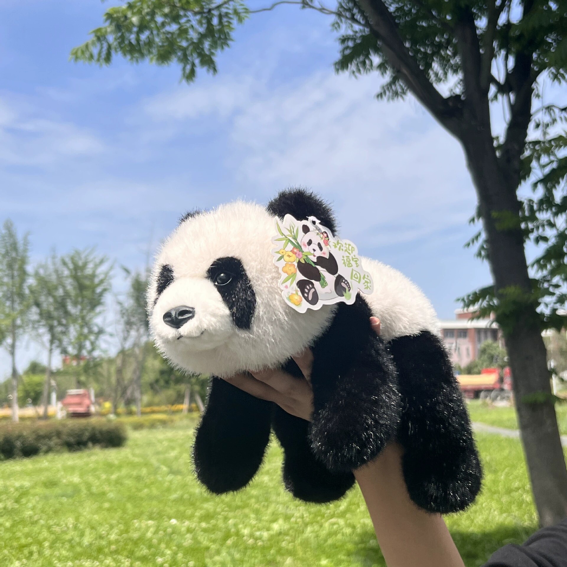 正版成都基地趴趴大熊猫玩偶福宝花花毛绒玩具娃娃伴手礼生日礼物