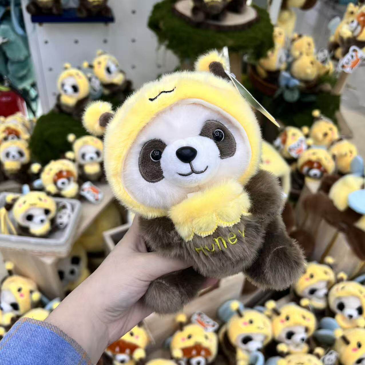 天使小小蜜蜂熊猫玩偶成都旅游纪念伴手礼可爱七仔陪伴熊猫礼物
