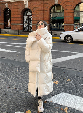 Middletone 充绒500g！宽松百搭超暖可拆卸围巾羽绒服面包服女