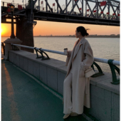 100羊毛双面呢翻领大衣女中长款 Middletone 米兰往事 毛呢外套