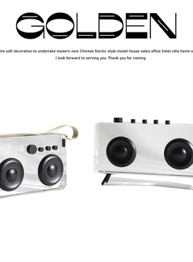 复古摆件创意家居装饰品客厅北欧风样板房软装相机收音机透明摆件