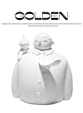 卡通人物雕塑小猴子摆件样板房间售楼部博古架玄关桌面电视柜摆件