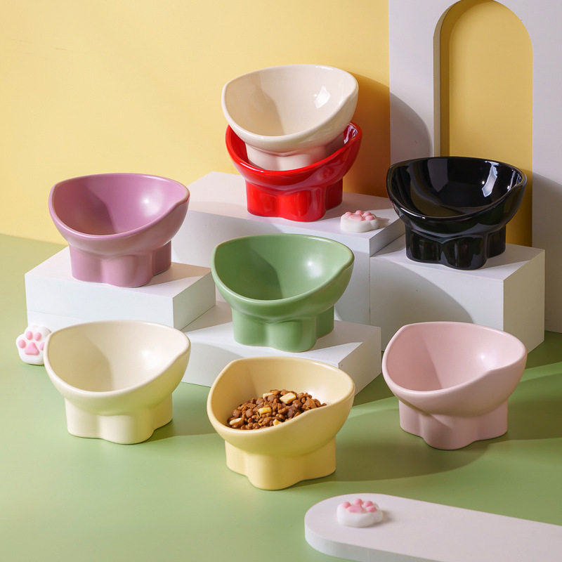 陶瓷高脚广口猫狗碗 斜口宠物食碗多色可选 大口径象腿猫咪喂水碗,宠物/宠物食品及用品,猫狗碗/慢食碗,淘宝优惠券,粉丝福利购,淘宝优惠卷