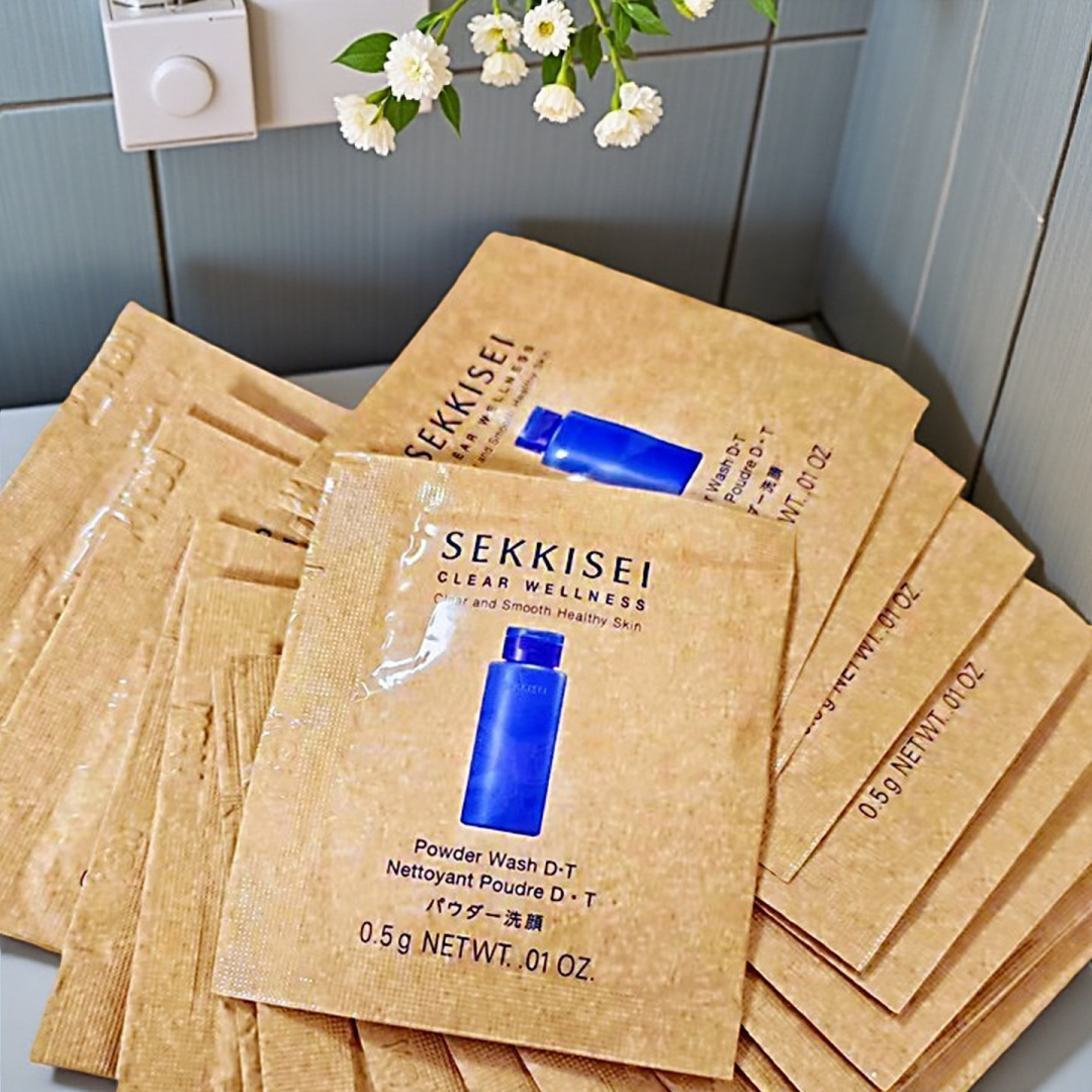 低调出奇迹 正品雪肌精逸透净柔洗颜粉小样0.5G*20袋卸妆洗脸合一