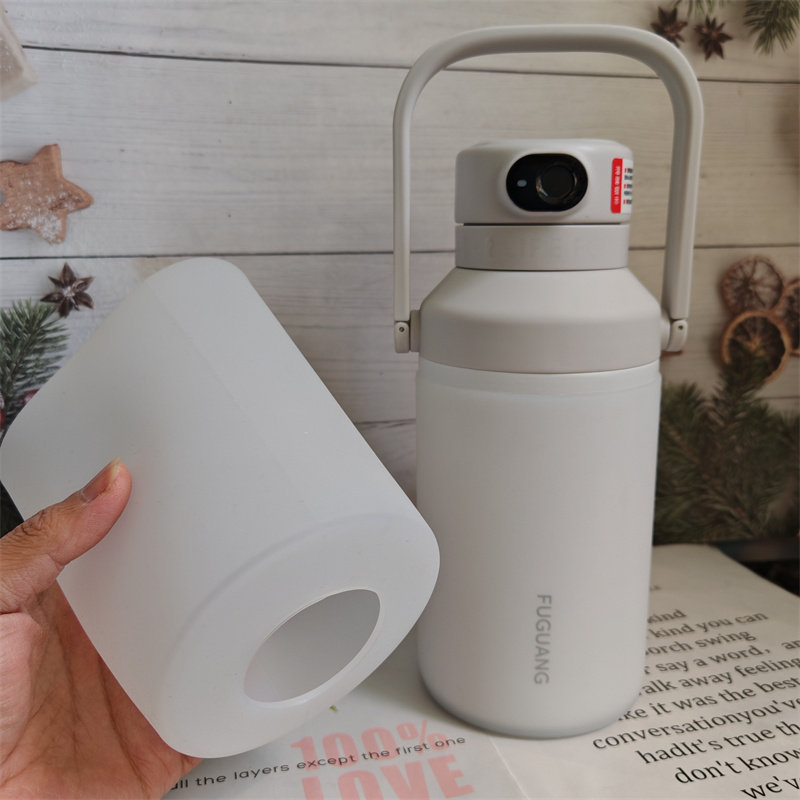 硅胶杯套适配富光1000ml智能指纹解锁保温杯杯套密码水杯保护套子